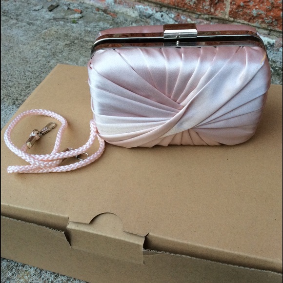 Powder Pink Satin Dress Clutch