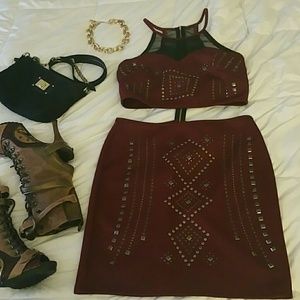 Burgundy Party Dress