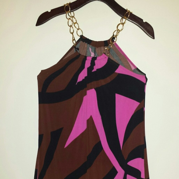 Pink/brown/back dress