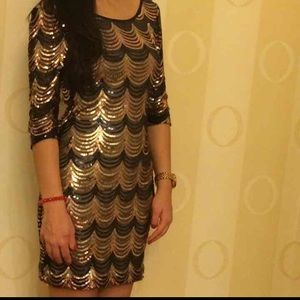 SOLD - Sequin gold and black dress