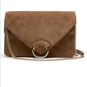 Banana republic brown Italian suede accordion bag