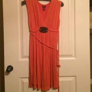 Orange cap sleeve summer dress