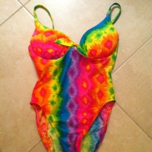 Beautiful colorful one piece sexy swimsuit