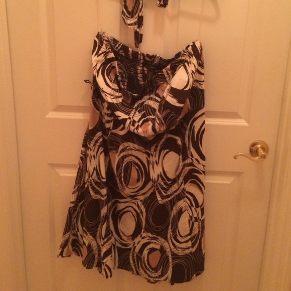 Brown and white dress