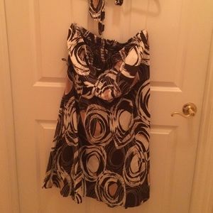 Brown and white dress