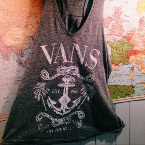 Vans grey anchor tank top