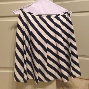Silk Navy White Skirt