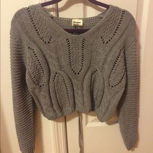 LF Cropped Gray Sweater- Dream State