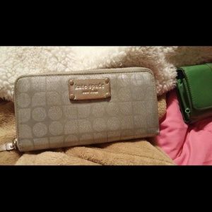 Authentic Kate spade silver wallet