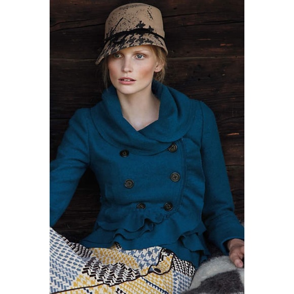 🎉HP✨Anthropologie Frilly Wool Peacoat Elevenses - Picture 2 of 4