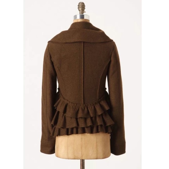 🎉HP✨Anthropologie Frilly Wool Peacoat Elevenses - Picture 3 of 4