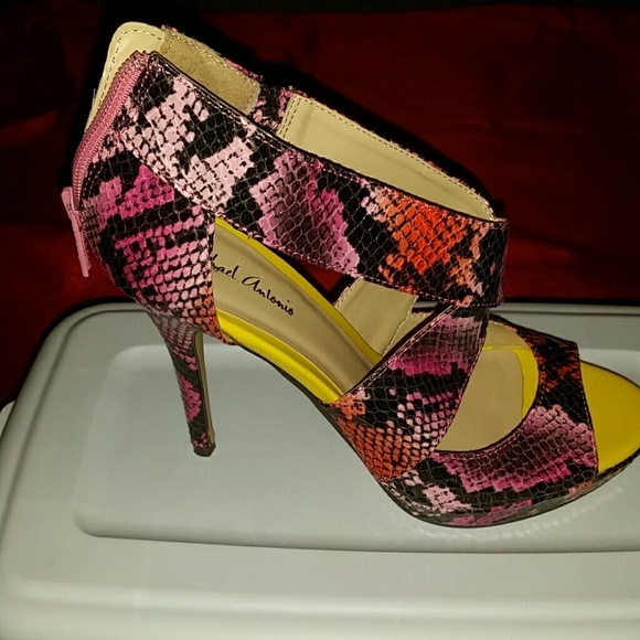 Multi Color Print Heels