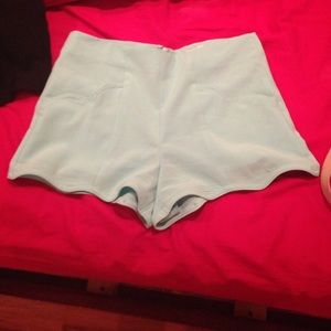 Turquoise high waisted shorts