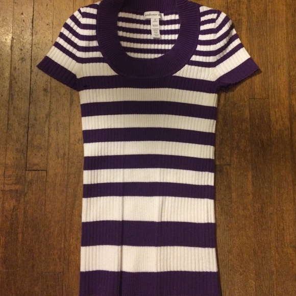 Purple and white striped shirt
