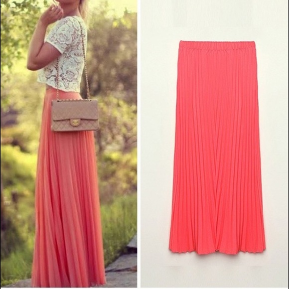 Long Pleated Skirt