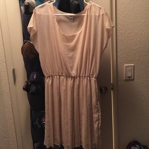 Cream bird-print dress