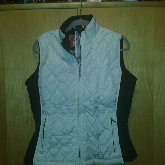 White black quilted vest
