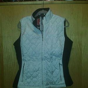 White black quilted vest