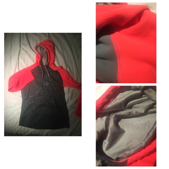 Pink and Gray women's Large Nike thermal hoodie.