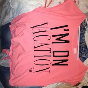 PINK Vs open back summer shirt !!