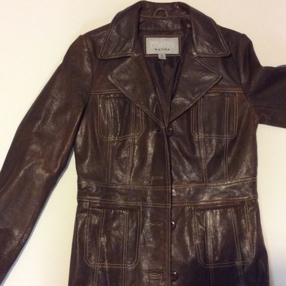 Brown Leather Long Coat