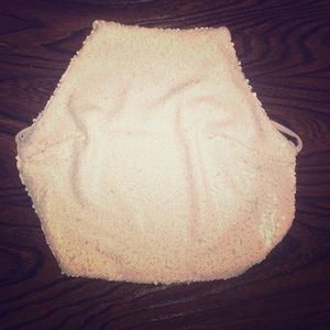 Backless white sequin crop top