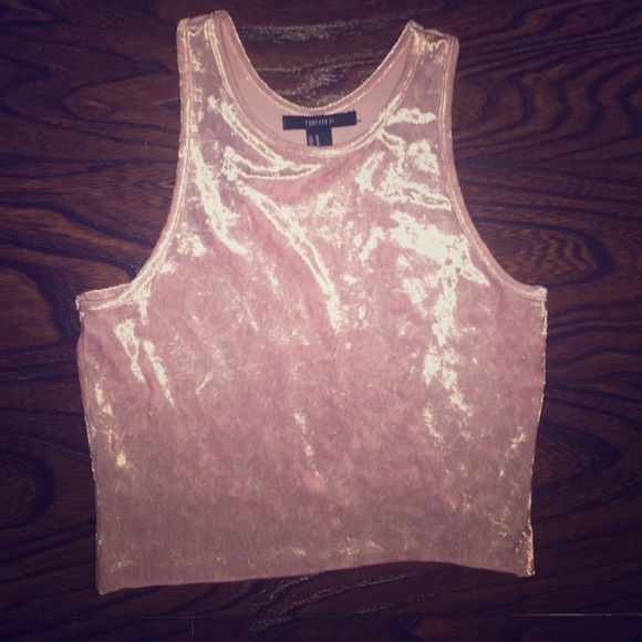 Crushed Velvet racerback crop top