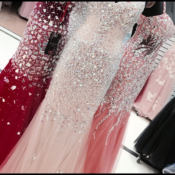 Gorgeous Crystal Evening Couture Dress