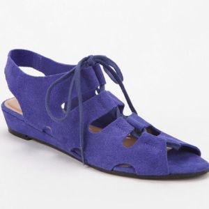 Blue Deena Ozzy Suede Laceup Sandal
