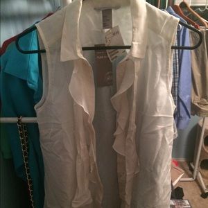 H&M White Ruffle Blouse