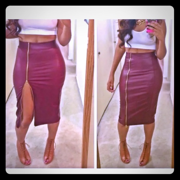 Leather Midi Skirt