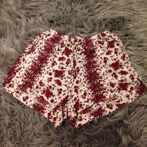 Red and cream shorts