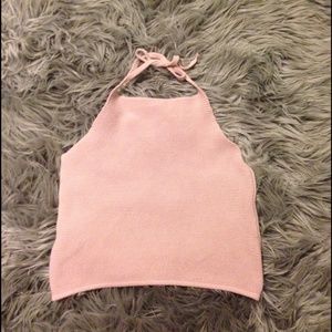 Pink knit halter
