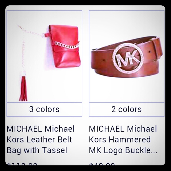 Mk belt and purse