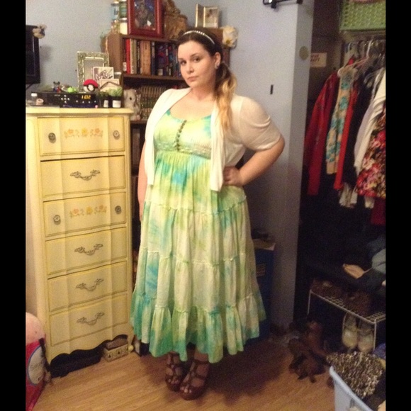 🌾Bay Studio Sea Green Flowy Tiered Dress🌾