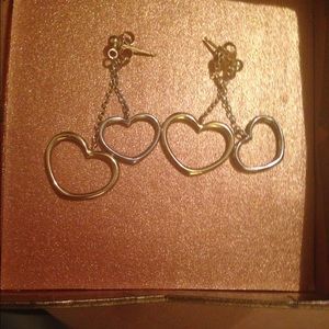 14k gold heart earrings