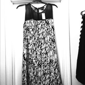 Black and white Lane Bryant dress with mesh top