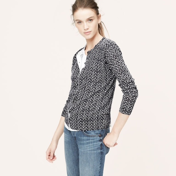 Ann Taylor Loft Pattern Cardigan Small 2, 4