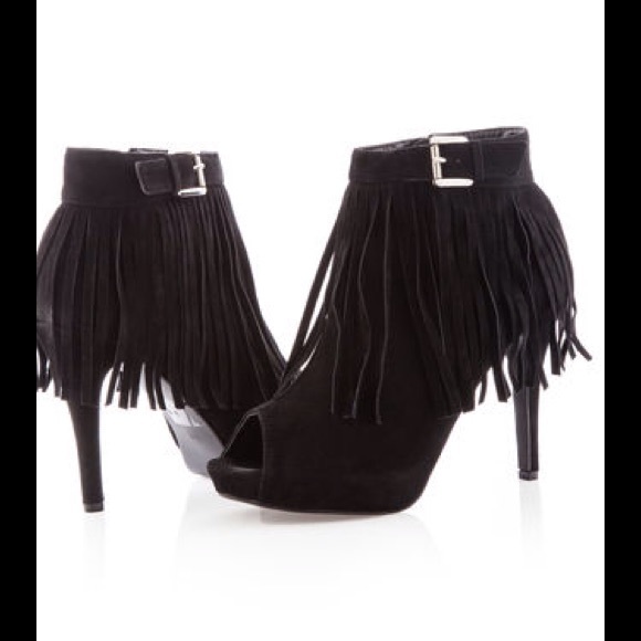Shoes - FRINGES PEEPTOE WIDE WIDTH BOOTIE