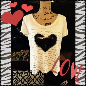 HI/ LOW BLK HEART TOP
