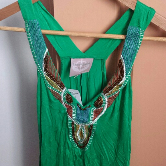 Romeo & Juliet Couture Green Embroidered Top