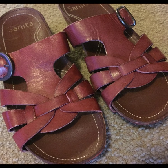 👌Red or Burgundy Leather Sandals👌