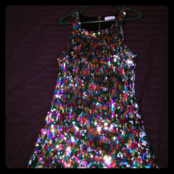 Paint It Red Multi Color Sequin Dress NO TRADES