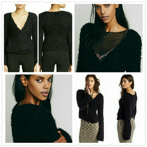 Free People Faux Wrap Sweater - Picture 2 of 4