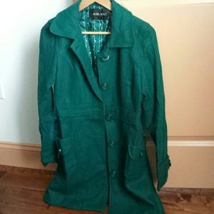Nine West green trench coat