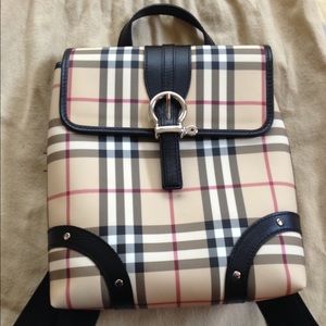 Burberry Nova Check Backpack with leather trim