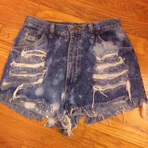 Studded High Waisted Denim Shorts