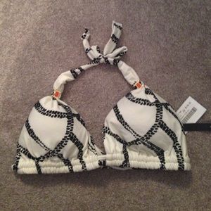 BNWT black and white bikini top
