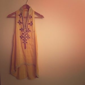 Free People sleeveless yellow tunic