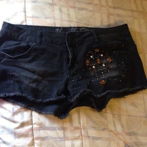 Black studded shorts